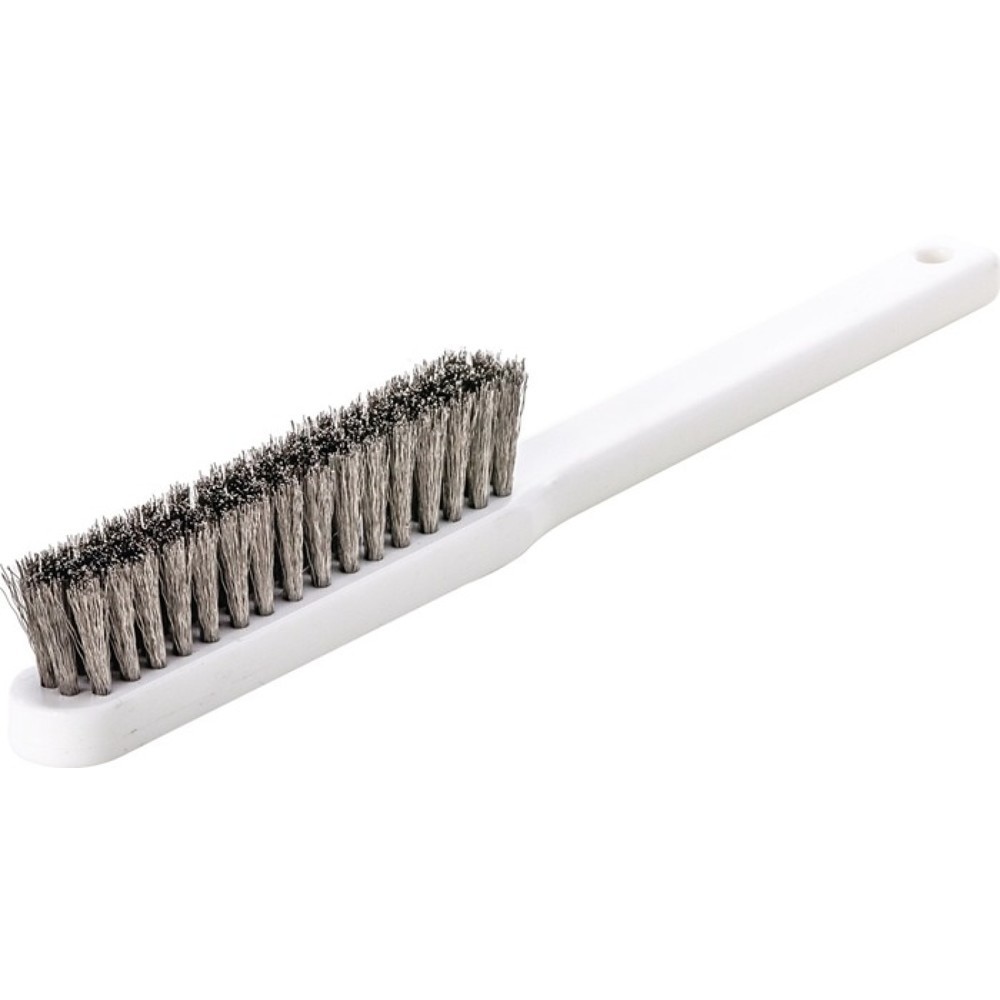 LESSMANN Feinbürste, 0,15 mm VA-Stahldraht gewellt, Länge 225 mm, 4-reihig