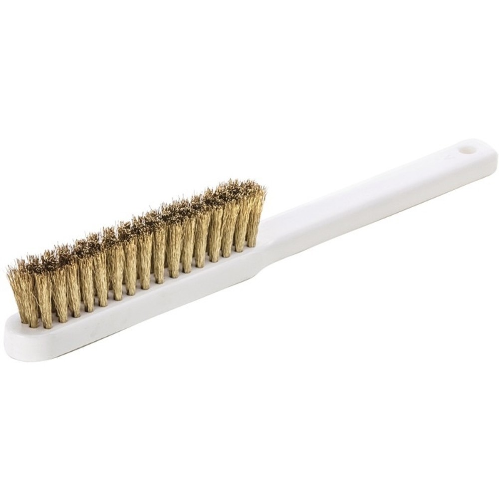 LESSMANN Feinbürste, 0,15 mm Messingdraht gewellt, Länge 225 mm, 4-reihig