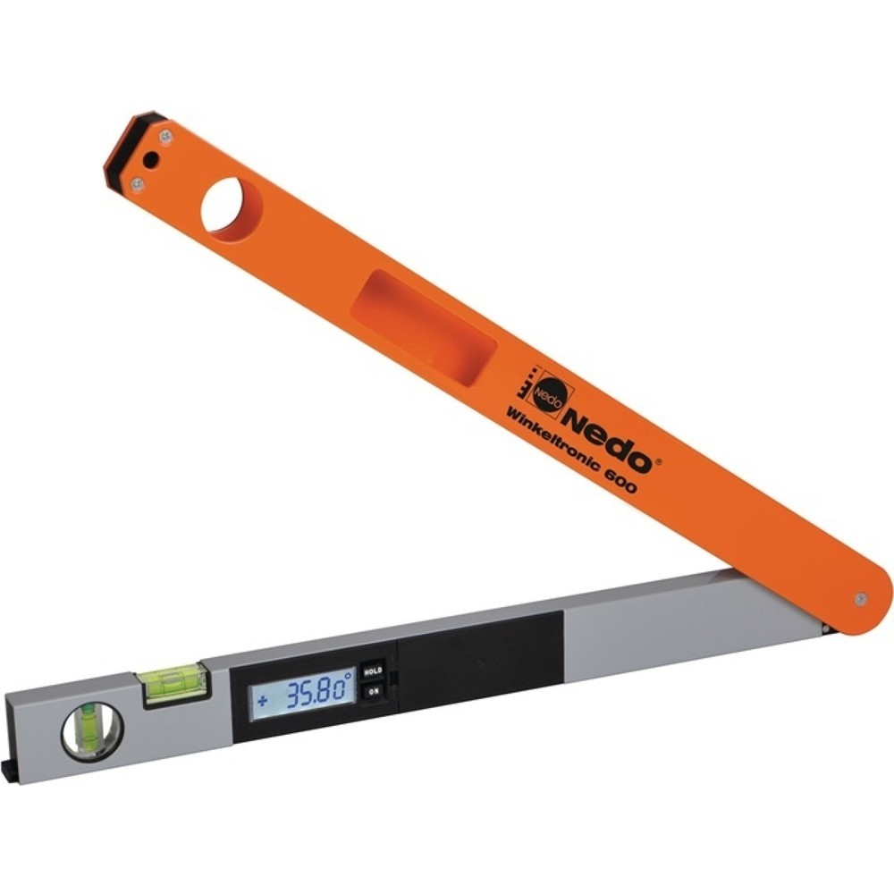 NEDO Winkelmessgerät Winkeltronic, Schenkellänge 75 cm, Messbereich 0-355 °, 0,1 °