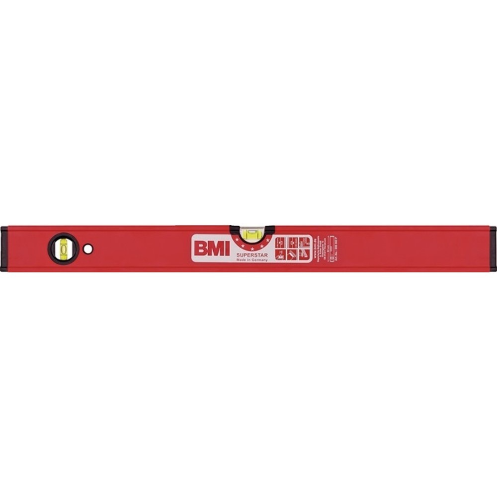 BMI Wasserwaage SUPERSTAR, Aluminium rot, 40 cm, ± 0,5 mm/m mit Magnet