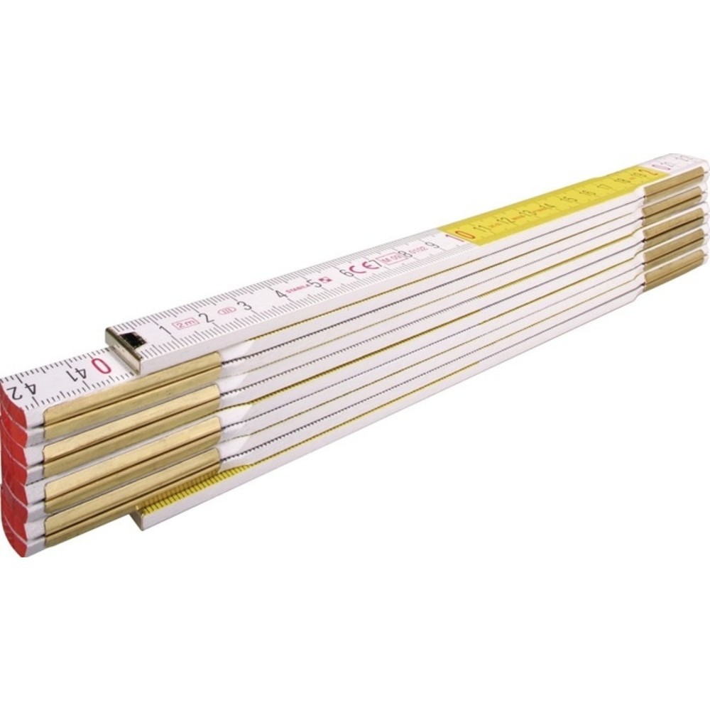 STABILA Gliedermassstab 617, mm/cm EG III, Länge 2 m Breite 1,70 cm, Buchenholz weiss-gelb