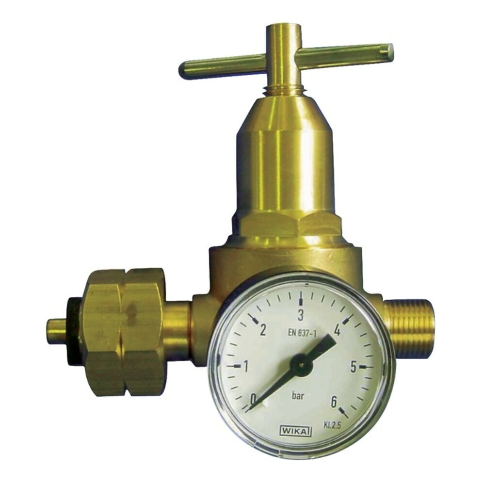 KAYSER Propankleindruckregler, 0,5 6 bar 18 kg/h W 21,8 x 1/14″ LH, mit Manometer