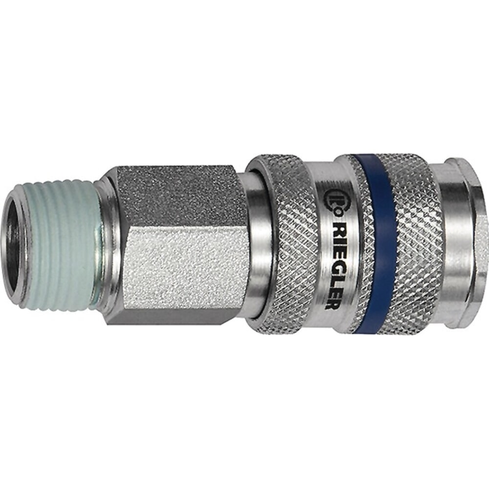 RIEGLER Schnellverschlusskupplung, Gewinde R 1/4 ″ 13,16 mm, DN 7,8 Aussengewinde Stahl
