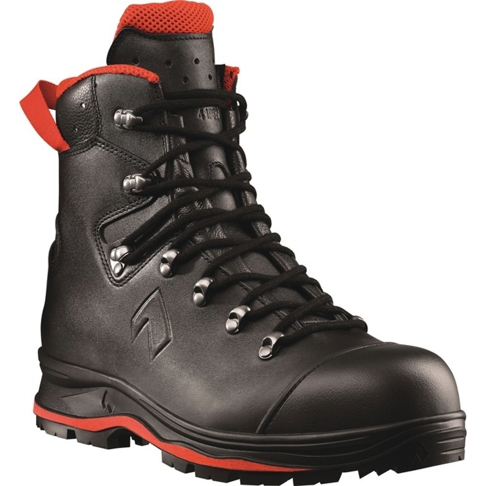 HAIX Sicherheitsstiefel TREKKER PRO 2.0, S3 HRO HI CI WR SRC EN ISO 20345, Grösse 6,5 ( 40) schwarz/rot, Waterproof Leder
