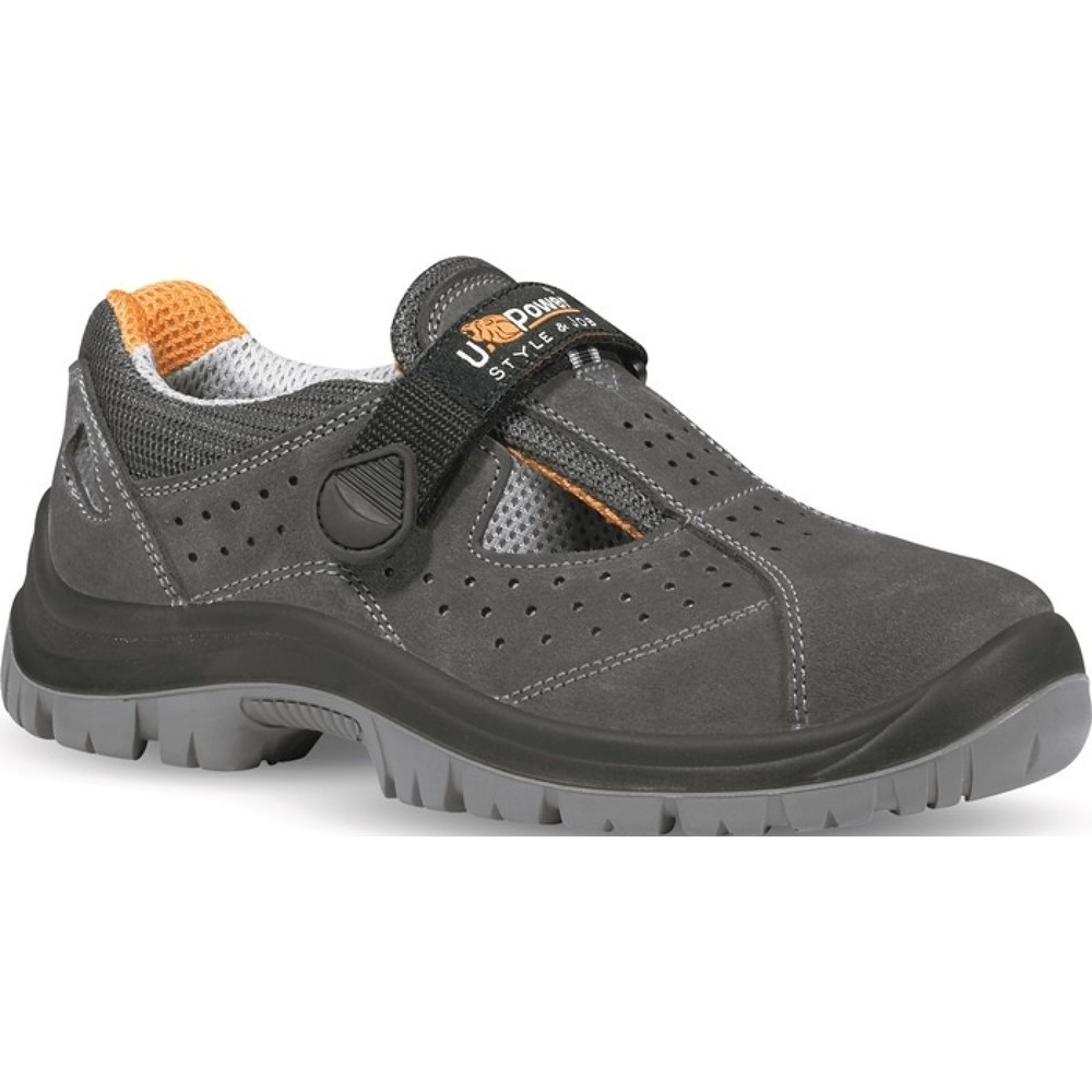 U.POWER Sicherheitssandale MAGIC, Veloursleder, Grösse 42 grau, S1P SRC EN ISO 20345