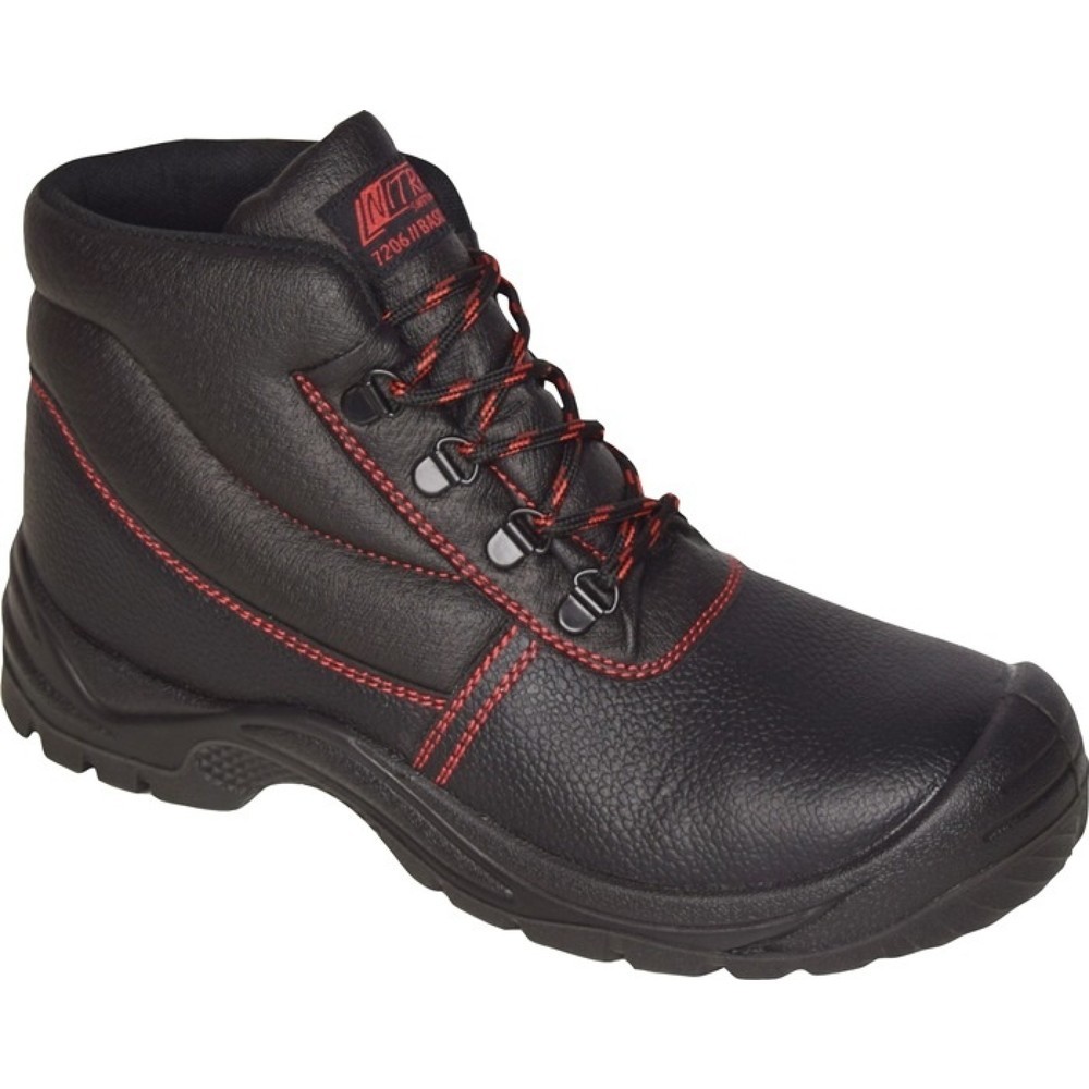 NITRAS® Sicherheitsstiefel Basic STEP MID, S3 SRC EN ISO 20345, Grösse 44 schwarz, Volleder