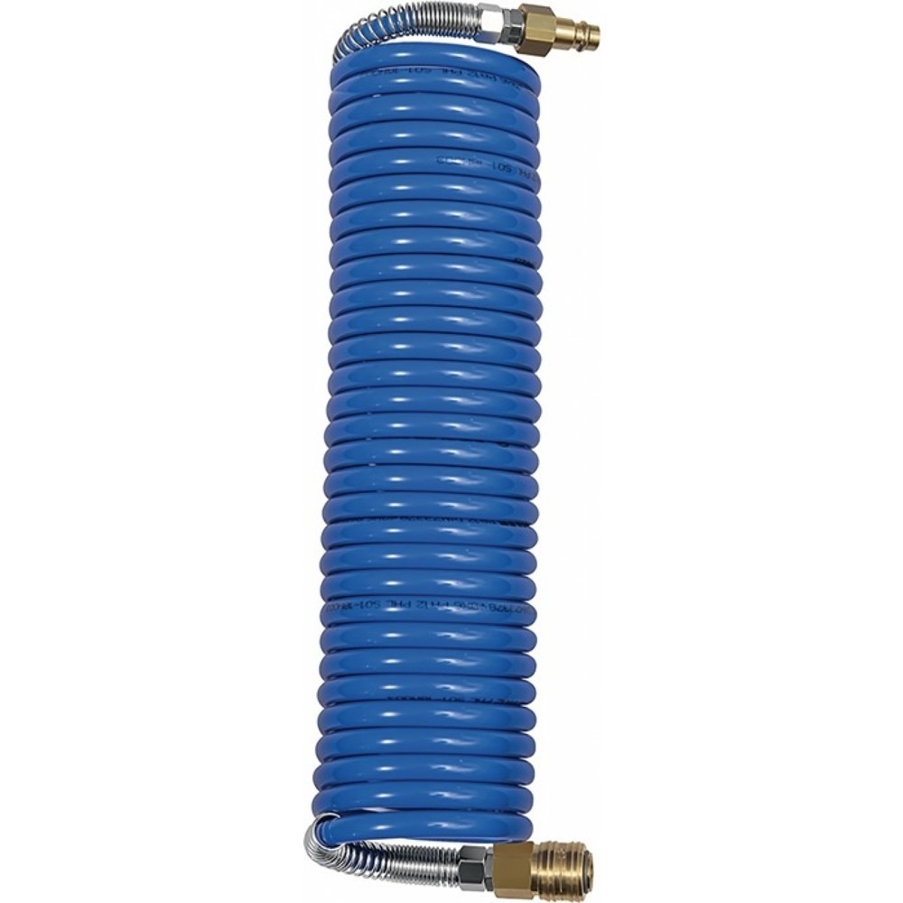 RIEGLER Spiralschlauch-Kupplung-Set, Länge 5 m, Innen-Ø 9 mm Aussen-Ø 12 mm, Rolle, Kupplung DN 7,2