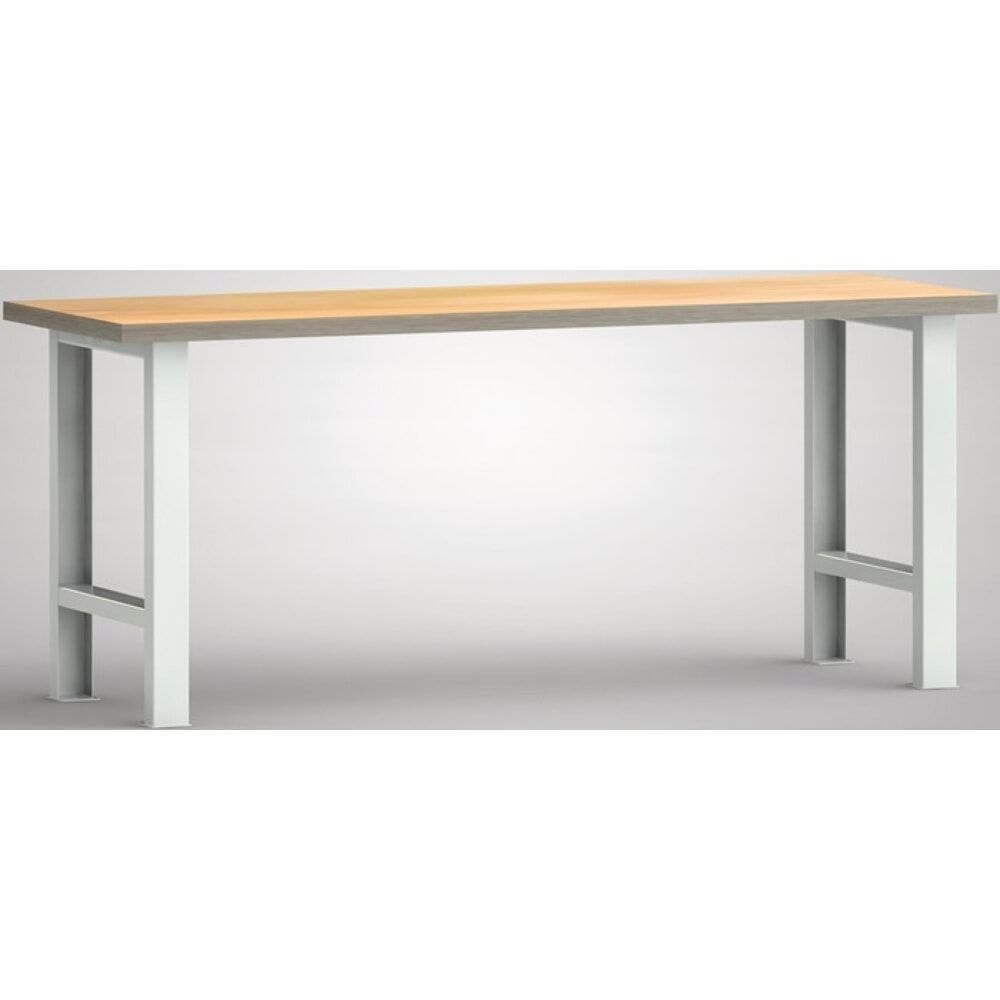 KLW-LUTZ Betriebseinrichtungen Werkbank, lichtgrau, RAL 7035, B2000xT700xH840mm Buche Multiplex