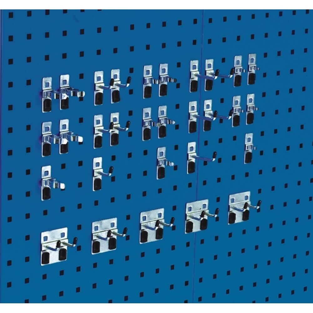 bott Werkzeughalter, 10Haken/5Doppelhaken/15einfache Werkzkle, BxHmm, 15 Werkzeugklemmen, 30-tlg.10 Haken/5 Doppelhaken/
