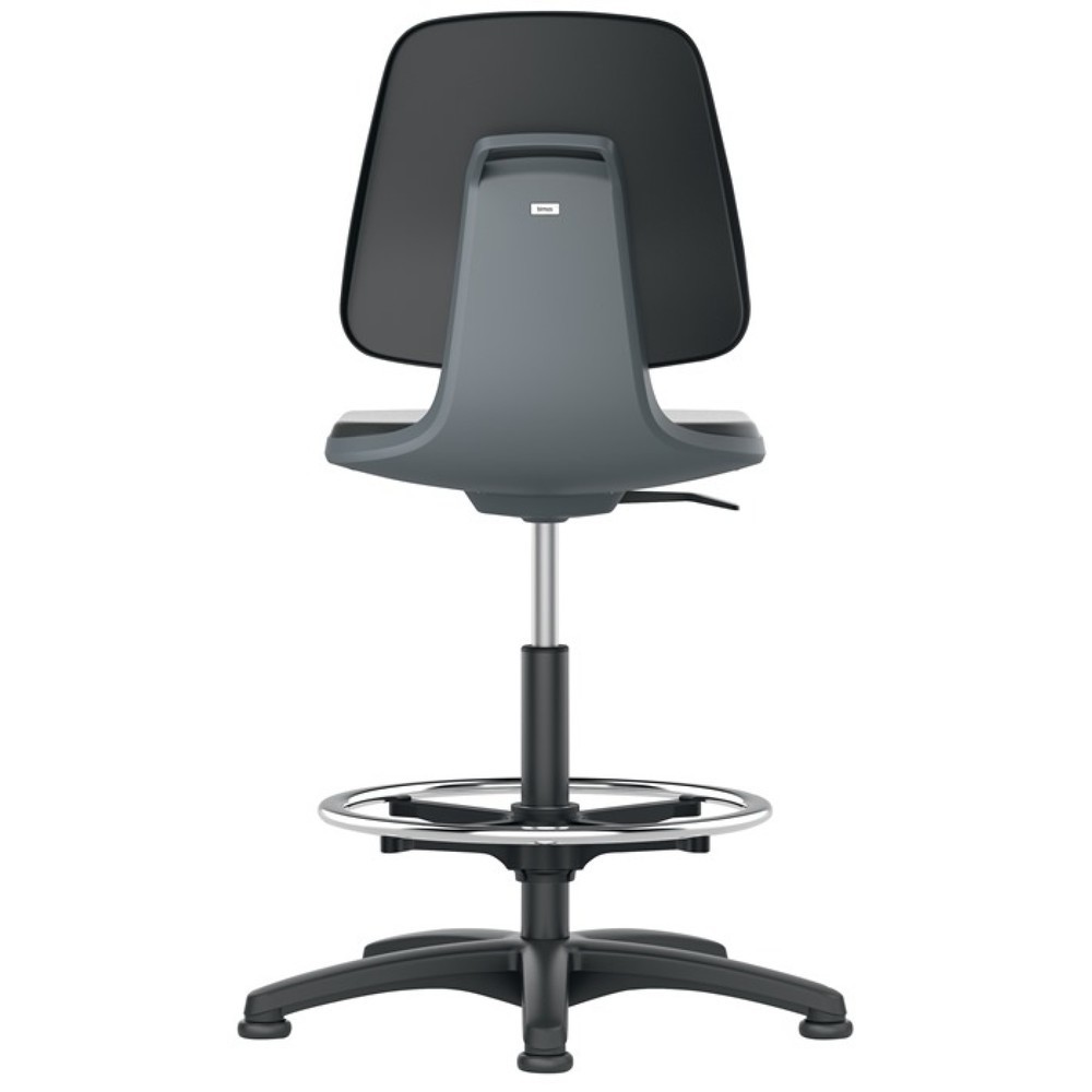 bimos Arbeitsdrehstuhl Labsit, Sitzschale anthrazit Integralschaum, Bodengleiter + Fussring, schwarz 520-770 mm