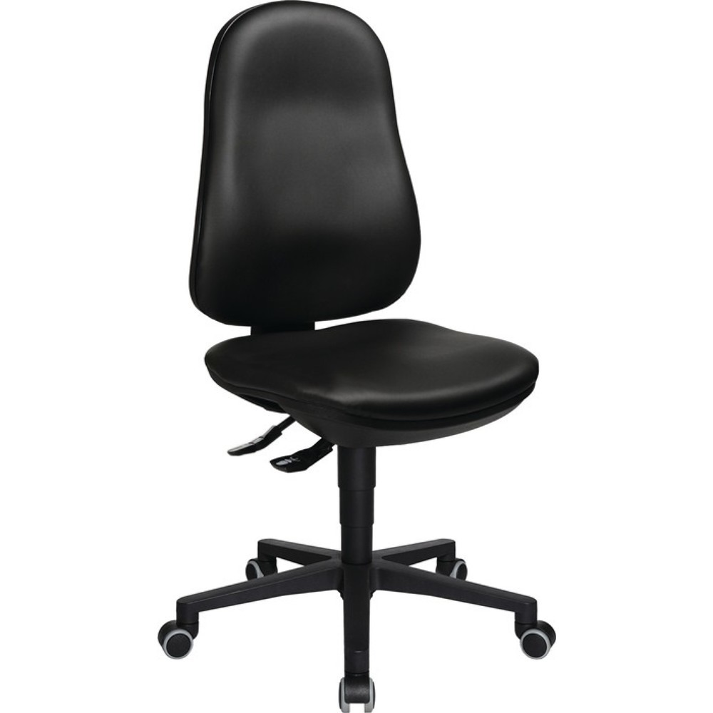 Topstar® Arbeitsdrehstuhl Point 70, Kunstlederpolster schwarz, Rollen, 410-530 mm