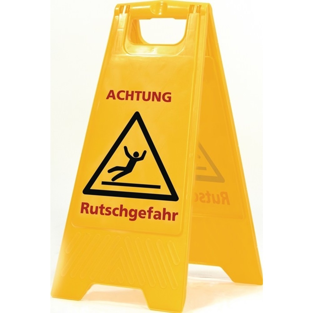 SPRiNTUS Warnschild, B 300 x H 570 mm, Achtung Rutschgefahr Schriftzug, signalgelb / schwarz/rot