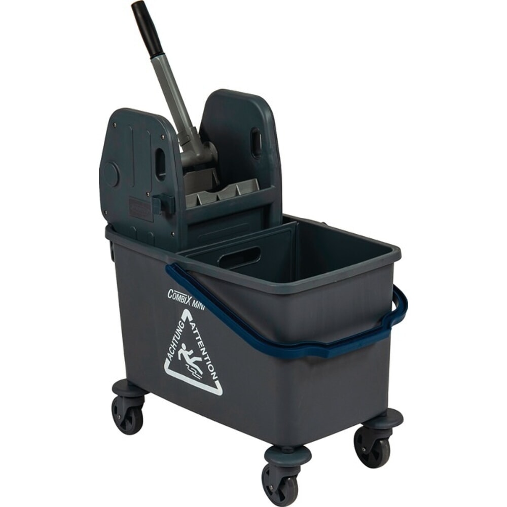 SPRiNTUS Reinigungswagen, Kunststoff, Eimer 1 x 35 l mit Trennwand, Presse