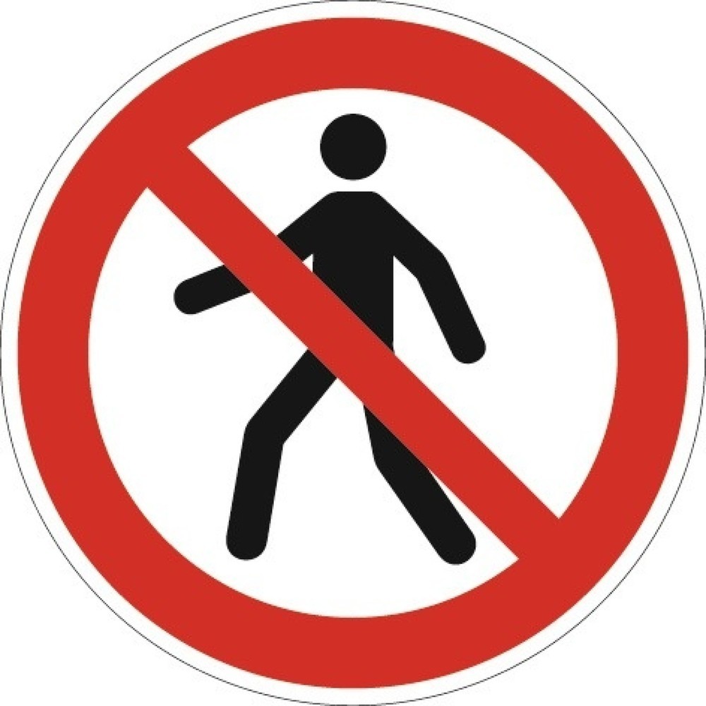 Verbotszeichen, Fussgänger verboten, ASR A1.3/DIN EN ISO 7010, Folie