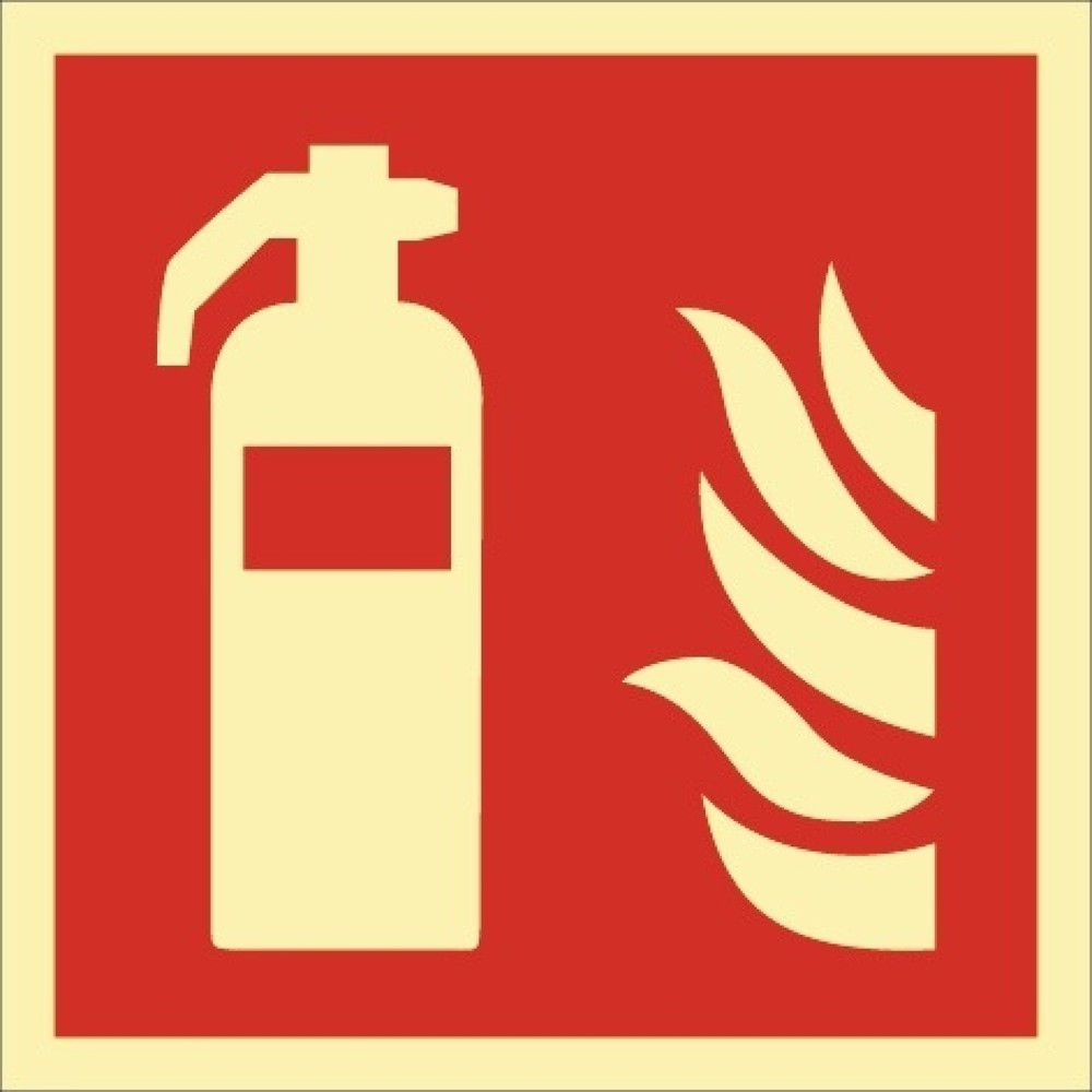 Brandschutzzeichen DIN EN ISO 7010, Feuerlöscher, L200xB200 mm, Folie