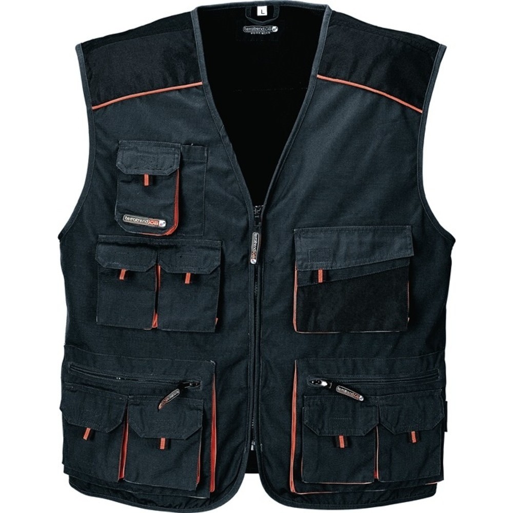 TERRATREND Weste Gr.48 dunkelgrau/schwarz/orange
