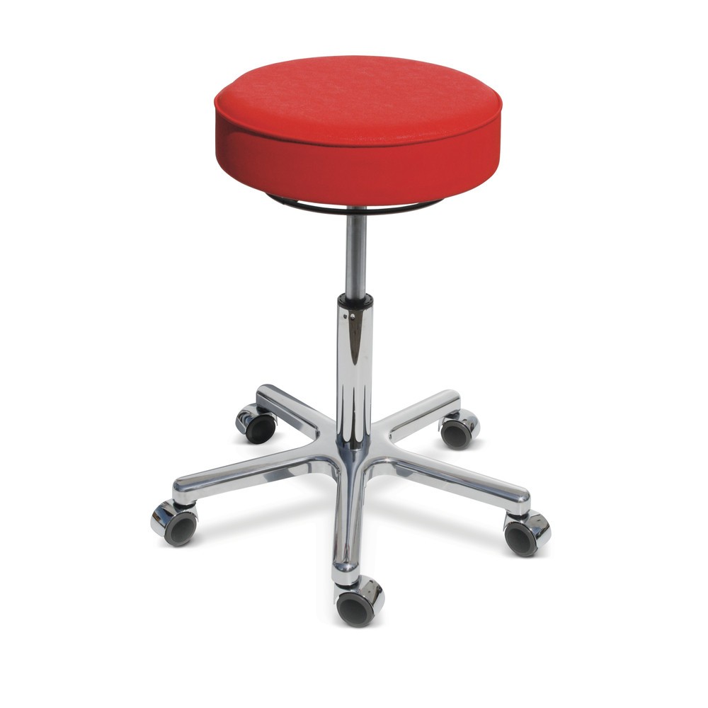 Hocker Premium, Kunstledersitz, Sitzhöhe 540-730 mm, Rollen, schwarz
