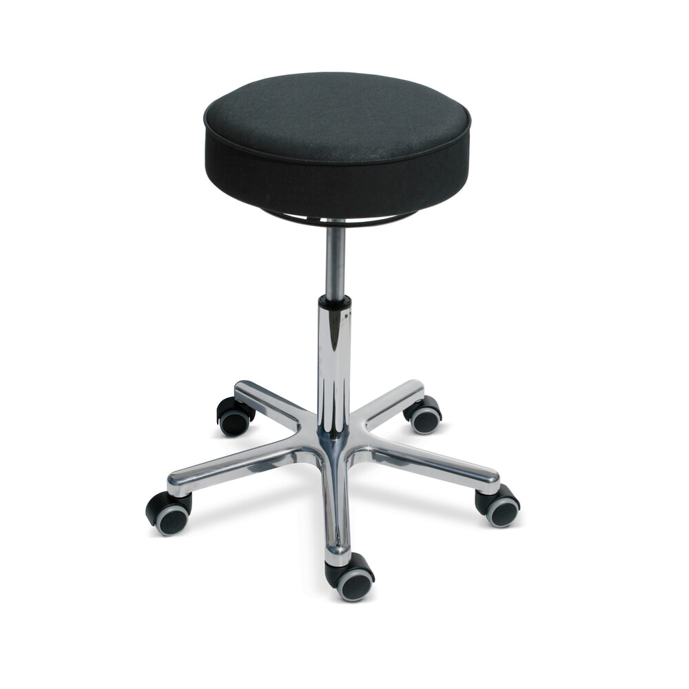 Hocker Premium, Kunstledersitz, Sitzhöhe 540-720 mm, Rollen, schwarz