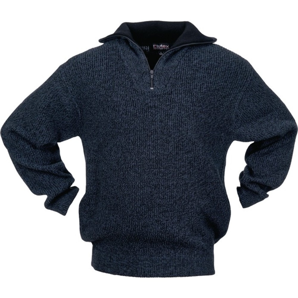 SCHEIBLER Pullover Gr.XL schwarz/blau-meliert