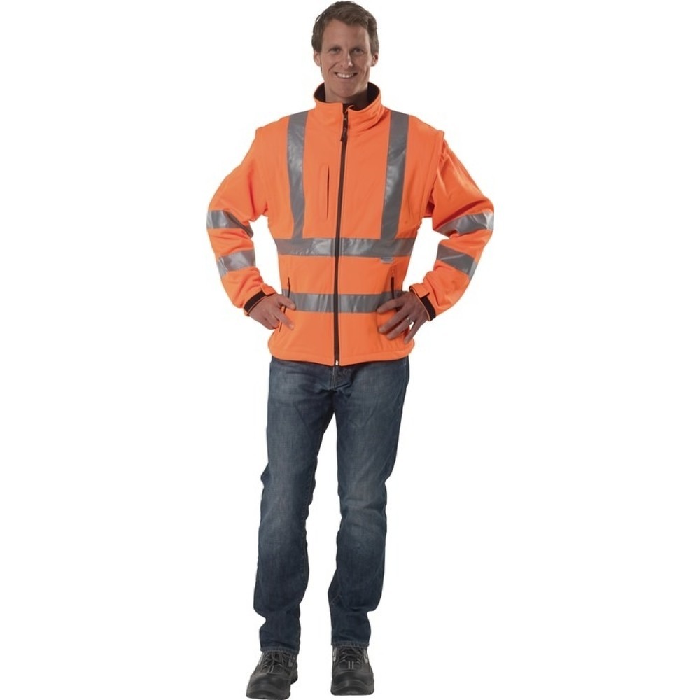 PREVENT Warnschutz-Softshelljacke Gr.M orange