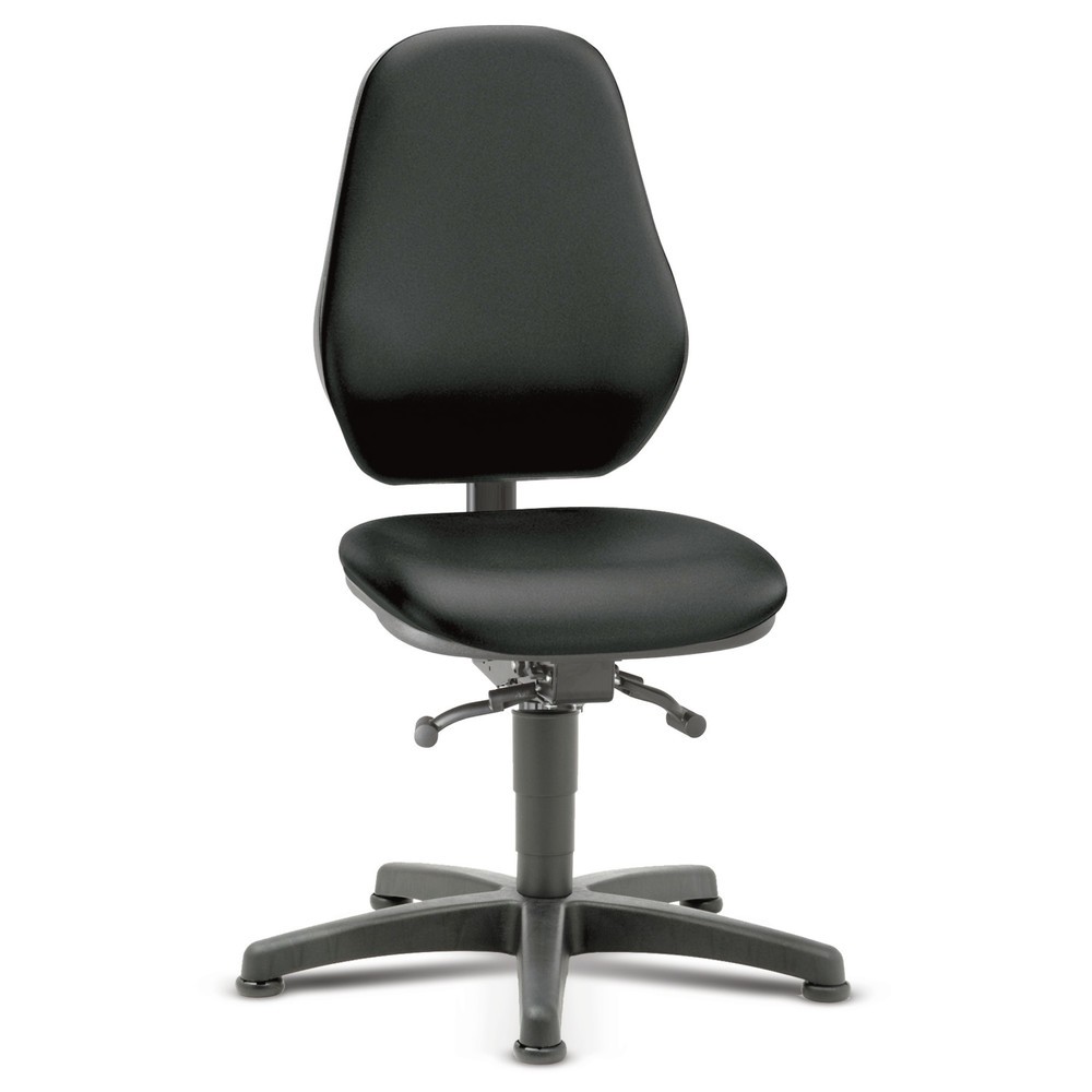 bimos Arbeitsdrehstuhl Alpha, Kunstleder, Sitzhöhe 460-640 mm, Rollen, schwarz