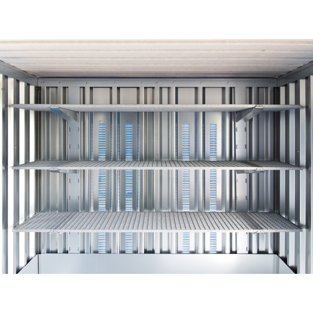 Gitterrost-Regal, Breite 1.000 mm, für SAFE Tank Gefahrstoffcontainer