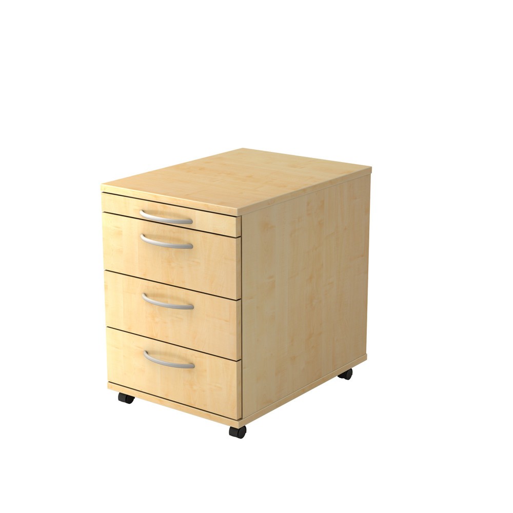 Hammerbacher Rollcontainer 58cm,3 Schübe BO Ahorn