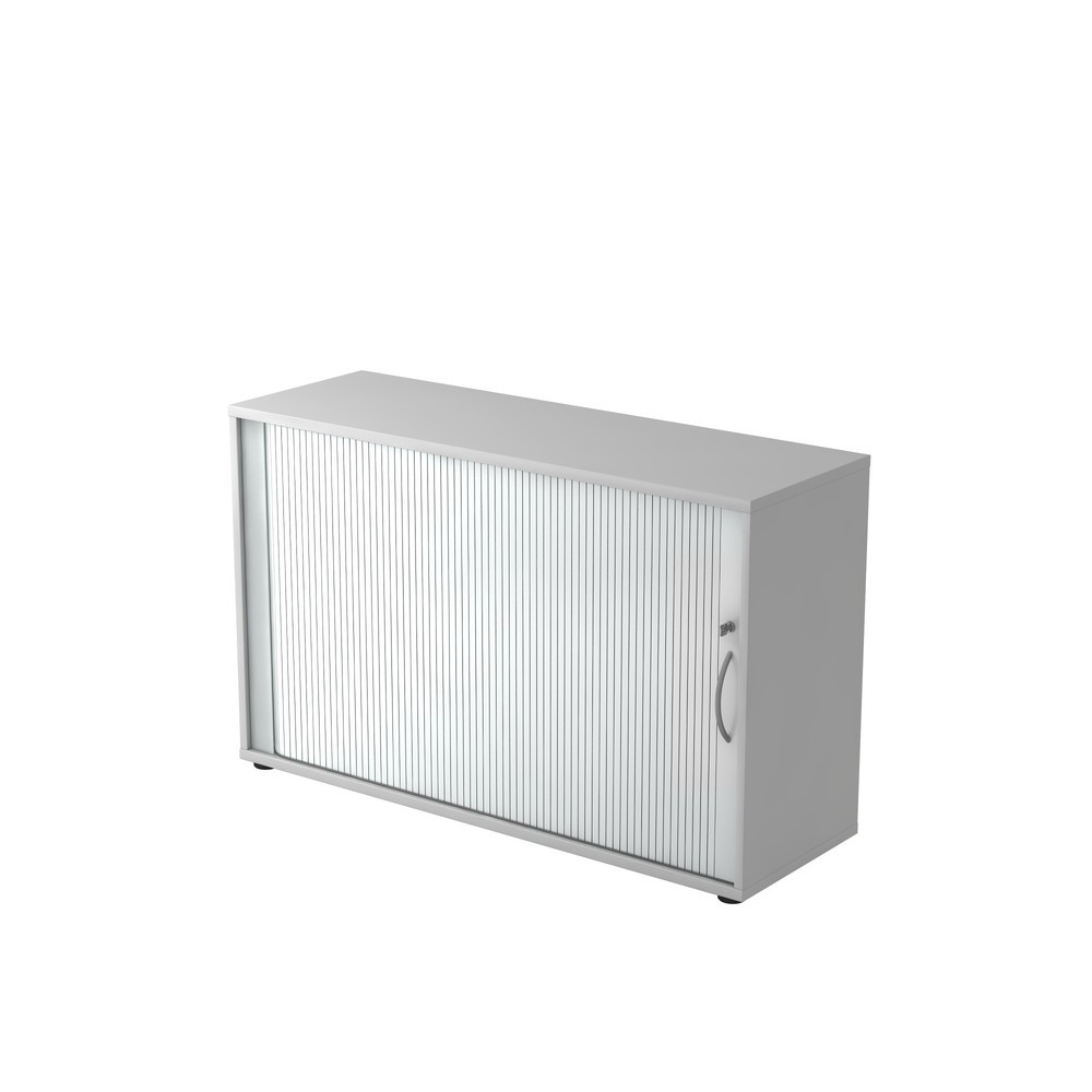 Hammerbacher Rollladenschr.hor. 2OH 120cm BM Grau/Silber