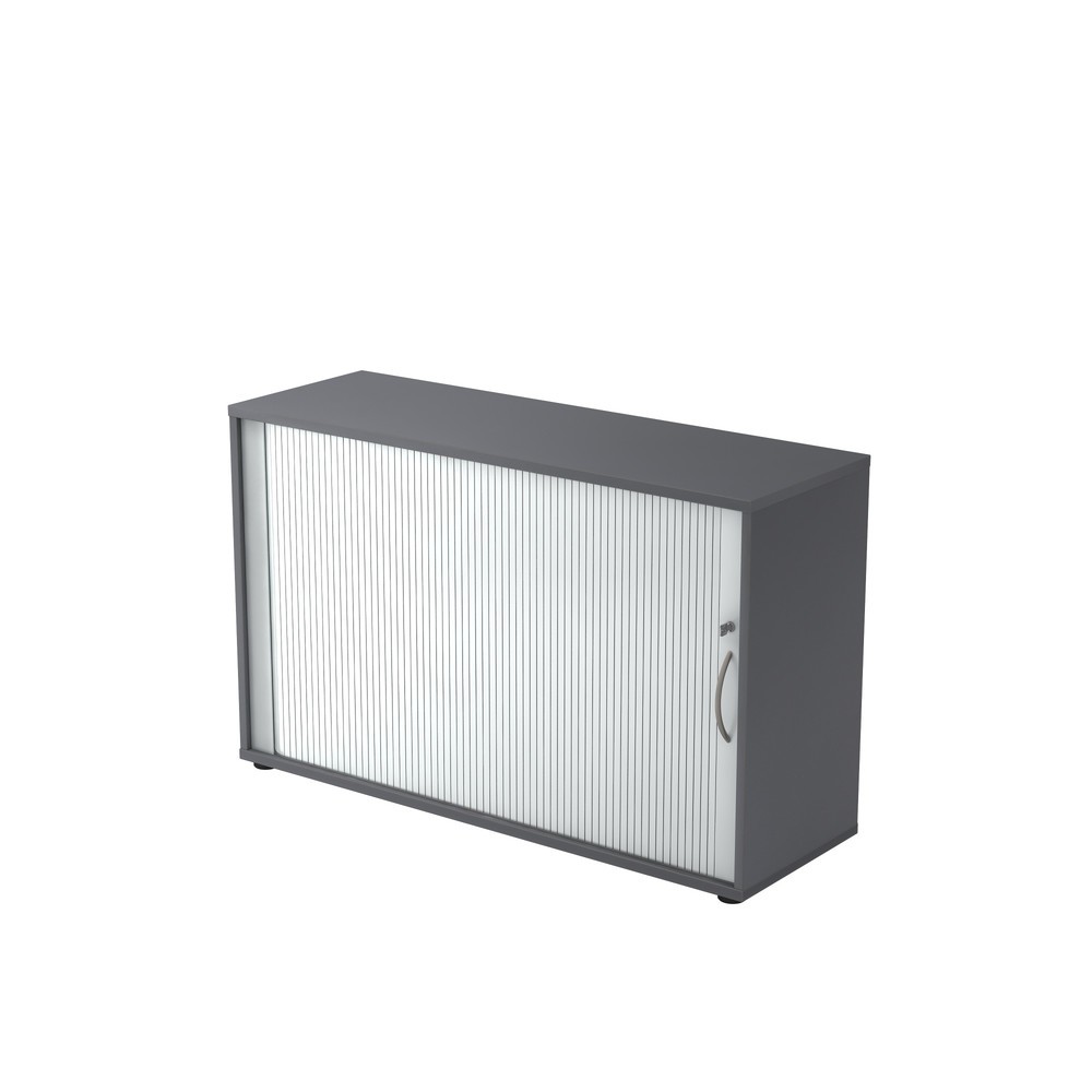 Hammerbacher Rollladenschr.hor. 2OH 120cm BM Graphit/Silb