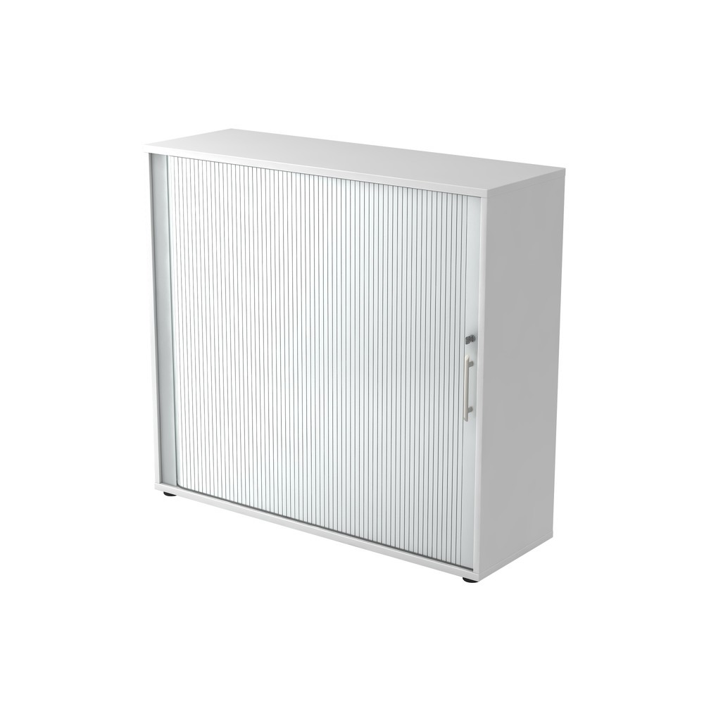Hammerbacher Rollladenschr.hor. 3OH 120cm RE Weiss/Silber