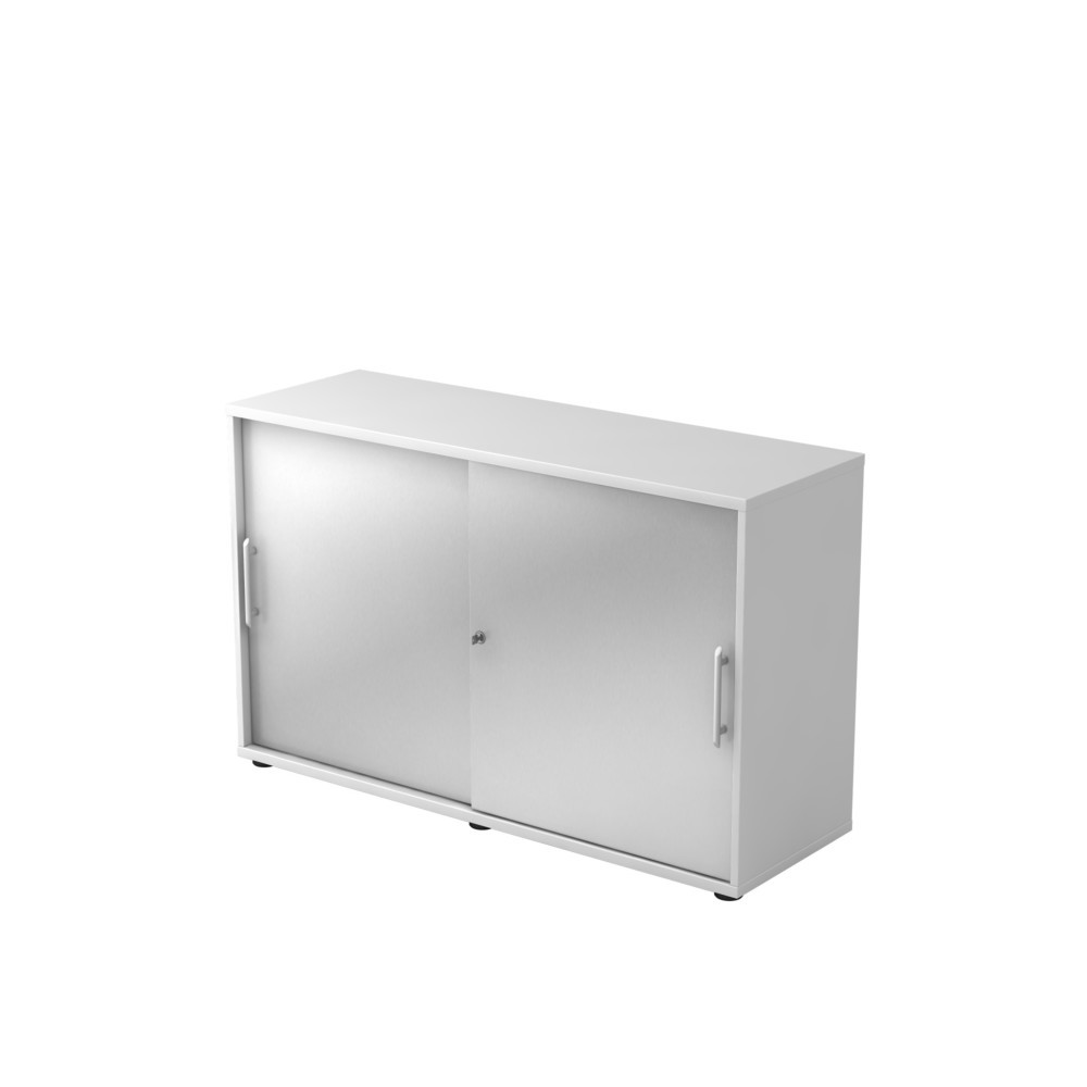 Hammerbacher Schiebetürschrank 2OH 120cm RE Weiss/Silber