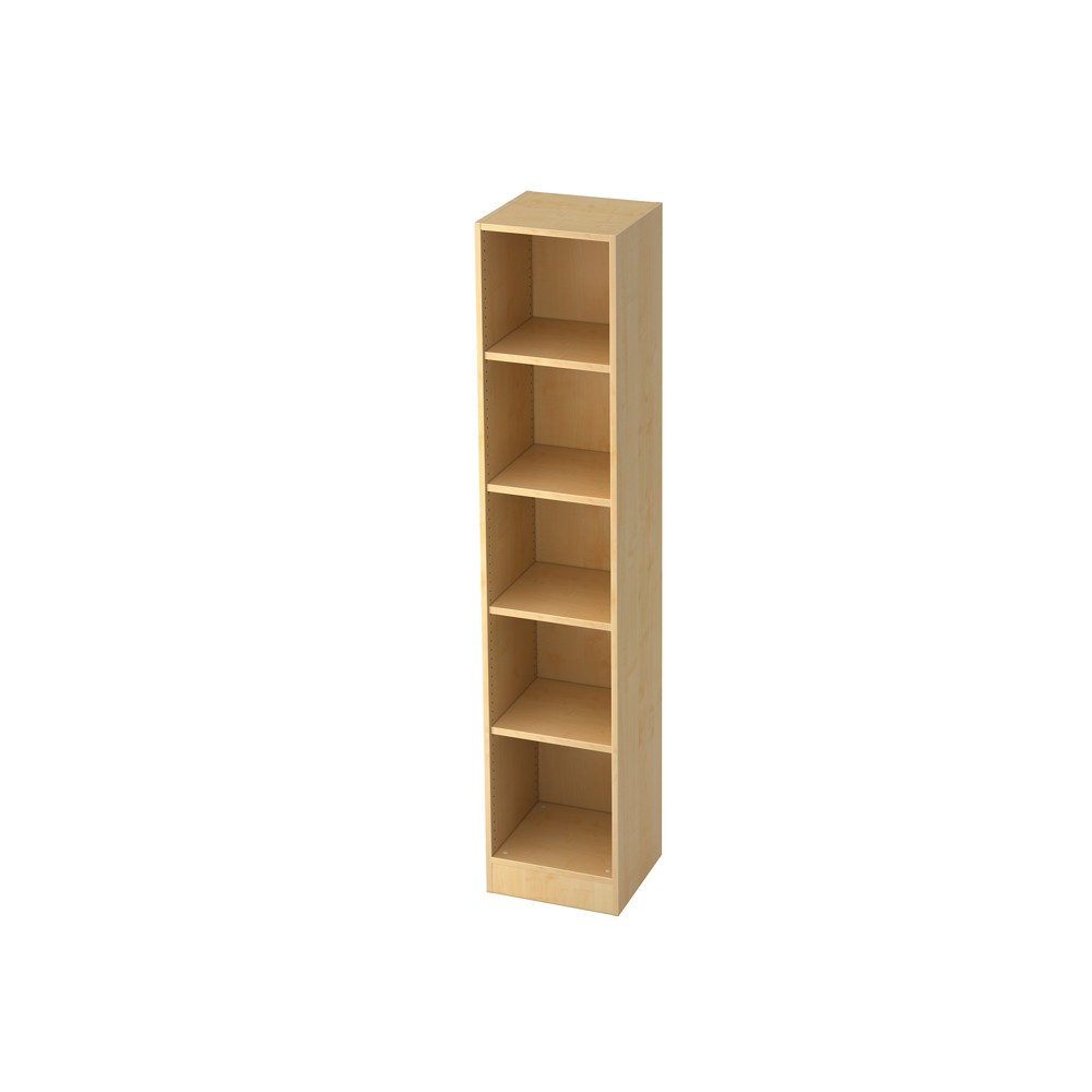 Hammerbacher Regal schmal 5OH mit Sockelblende Ahorn