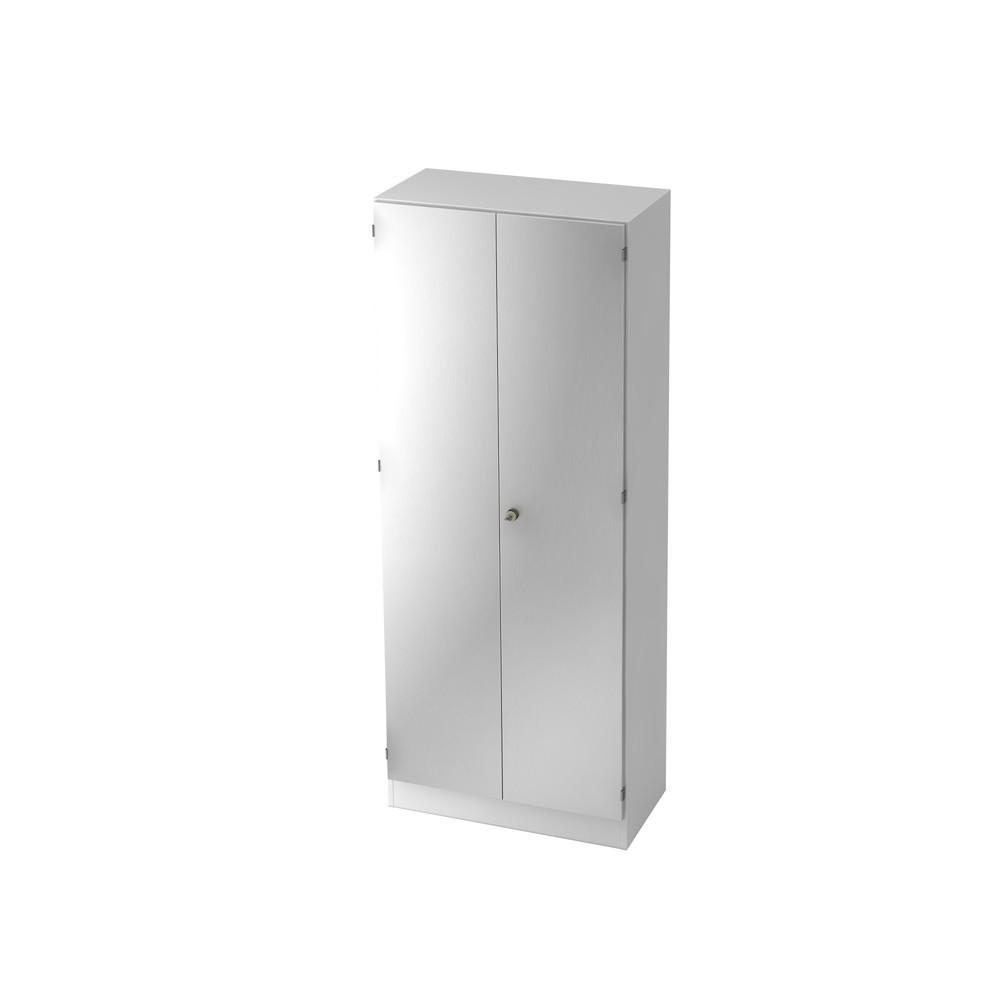 Hammerbacher Schrank 5OH mit Sockelbl. SG Weiss/Silber