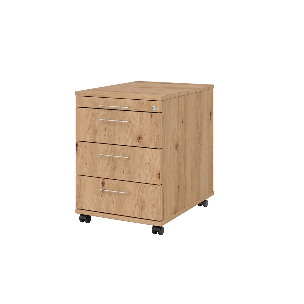 Hammerbacher Rollcontainer 58cm, 3Schübe, Schloss BS Asteich