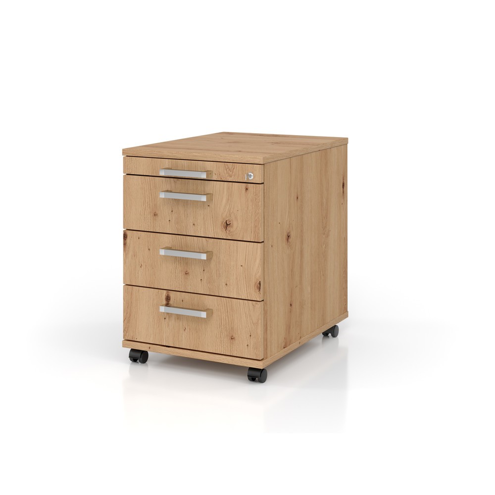 Hammerbacher Rollcontainer 58cm, 3Schübe, Schloss CE Asteich