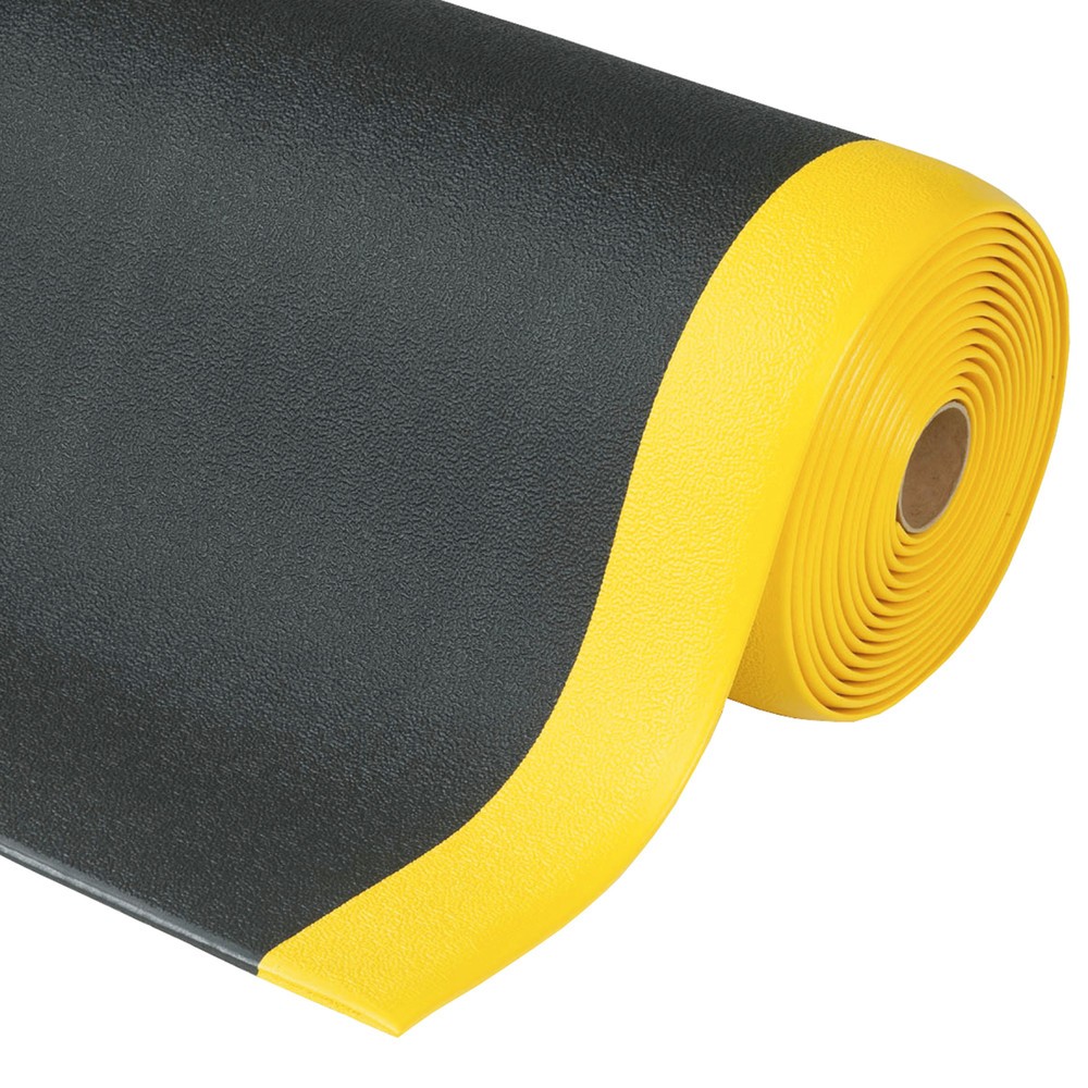 NoTrax Anti-Ermüdungsmatte, PVC/Vinylschaum, gerillt, lfm x 600 mm, schwarz/gelb