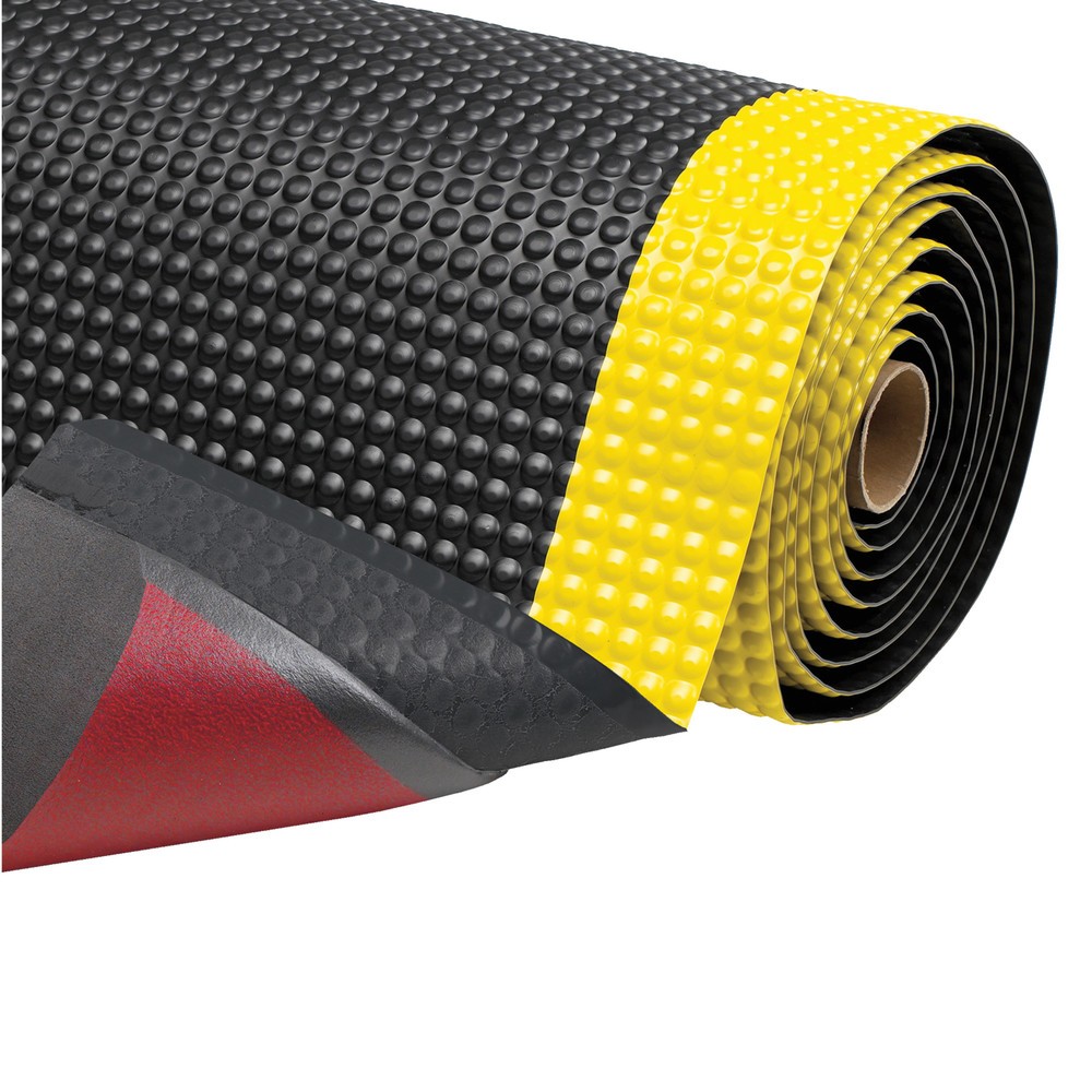 NoTrax Anti-Ermüdungsmatte aus PVC, Mikrozellen-Vinyl-Rückseite, lfm x 600 mm, schwarz/gelb