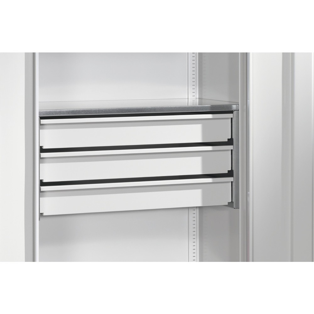 Schubladenblock mit 3 Schubladen für C+P Akku-Ladeschrank Serie 89