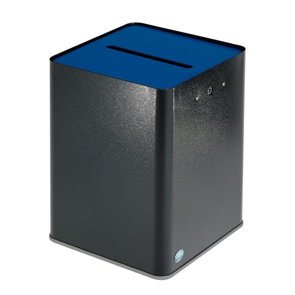 VAR ® Papiersammler P40, DSGVO-konform, antiksilber/blau