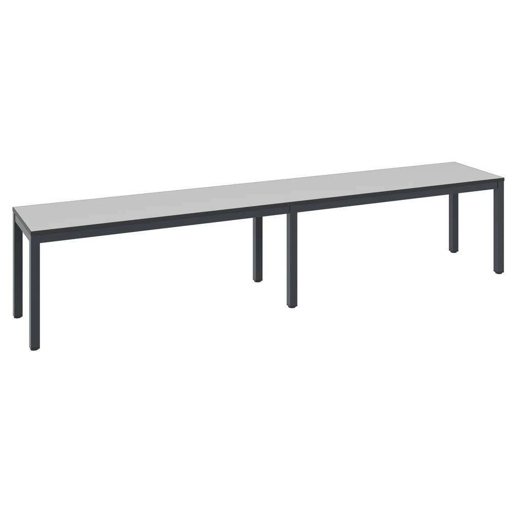 C+P Umkleidesitzbank Basic Plus, Länge 1.960 mm, schwarzgrau/silbergrau