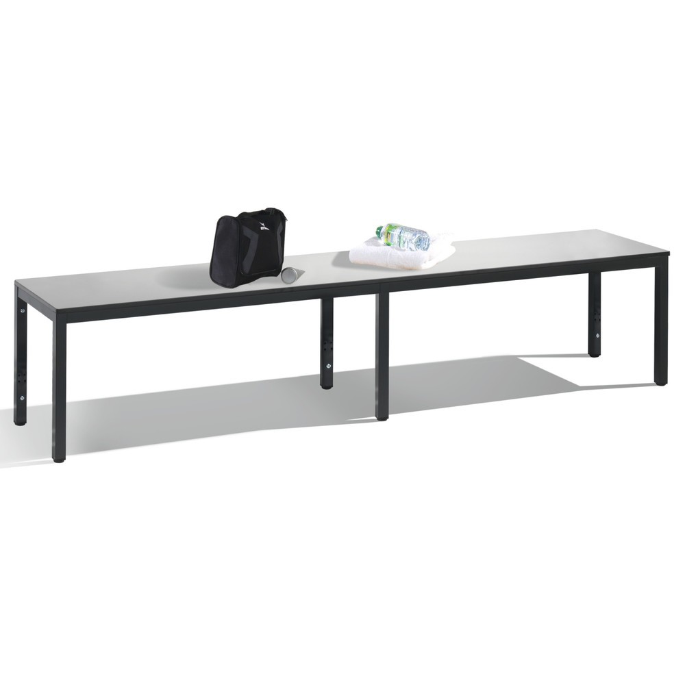 C+P Umkleidesitzbank Basic Plus, Länge 1.960 mm, schwarzgrau/weiss
