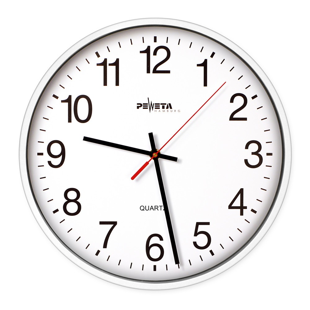 PEWETA Quarz-Wanduhr Typ 130, Ø 250 mm, weiss