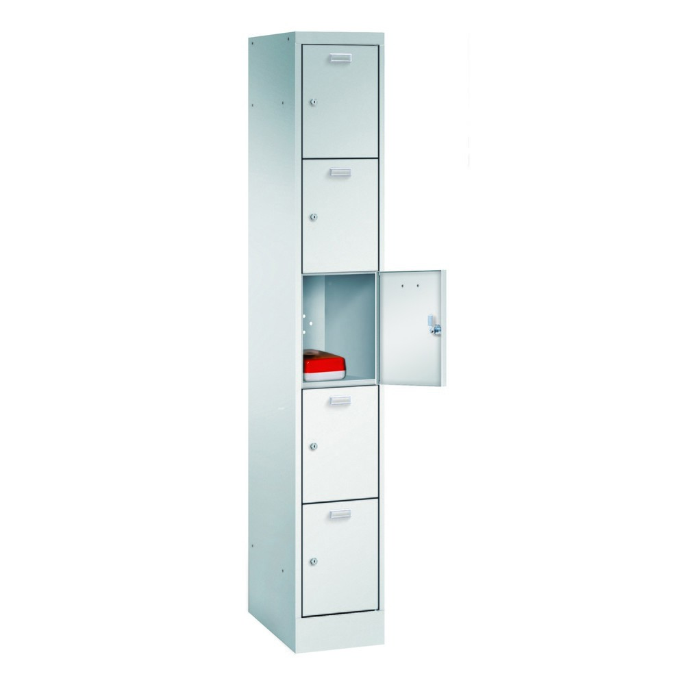 PAVOY Schließfachschrank, 5 Fächer, Zylinderschloss, HxBxT 1.950 x 300 x 500 mm, Abteil Breite 300 mm